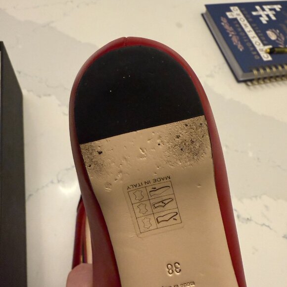 Gucci Flats with Red and Navy Bow - Picture 5 of 15